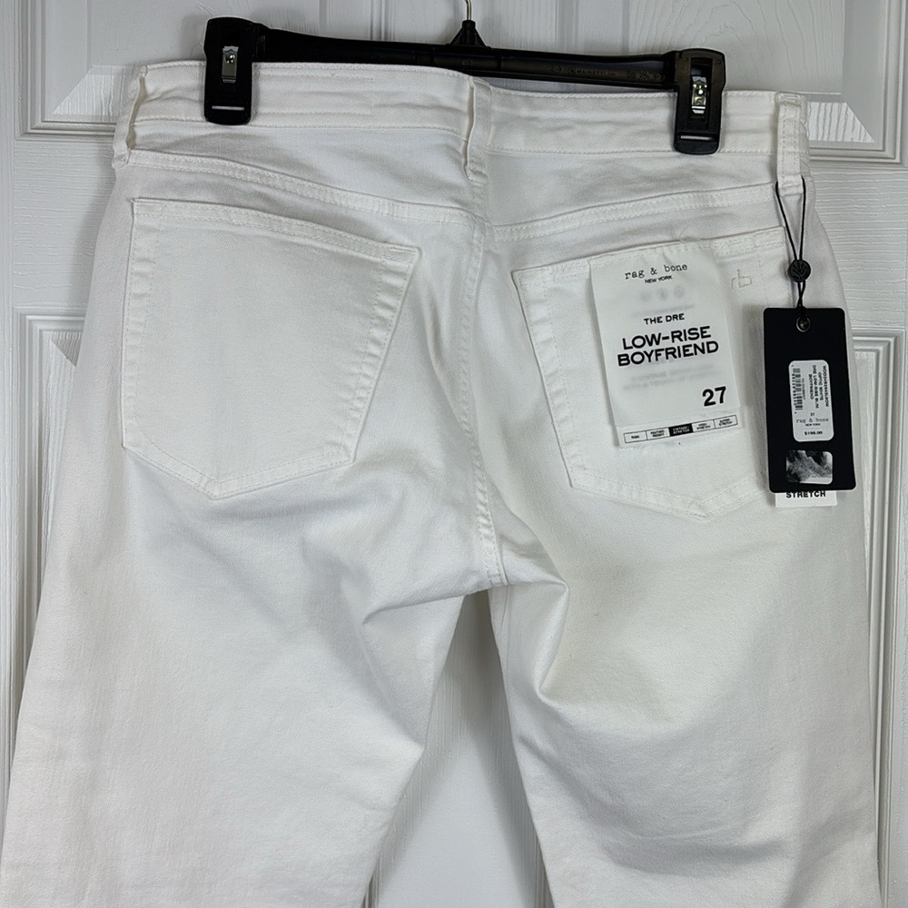 NWT Rag & Bone Dre low rise boyfriend white jeans sz 27 - Picture 12 of 14